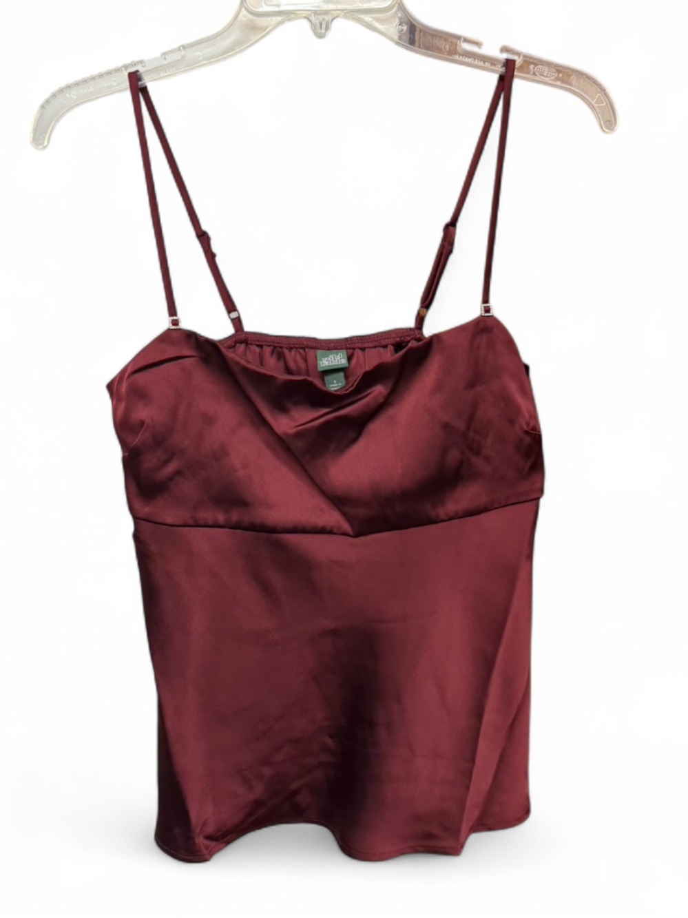 Wild Fable Burgundy Satin Cami Top with Side Slits - Size S (NWT)
